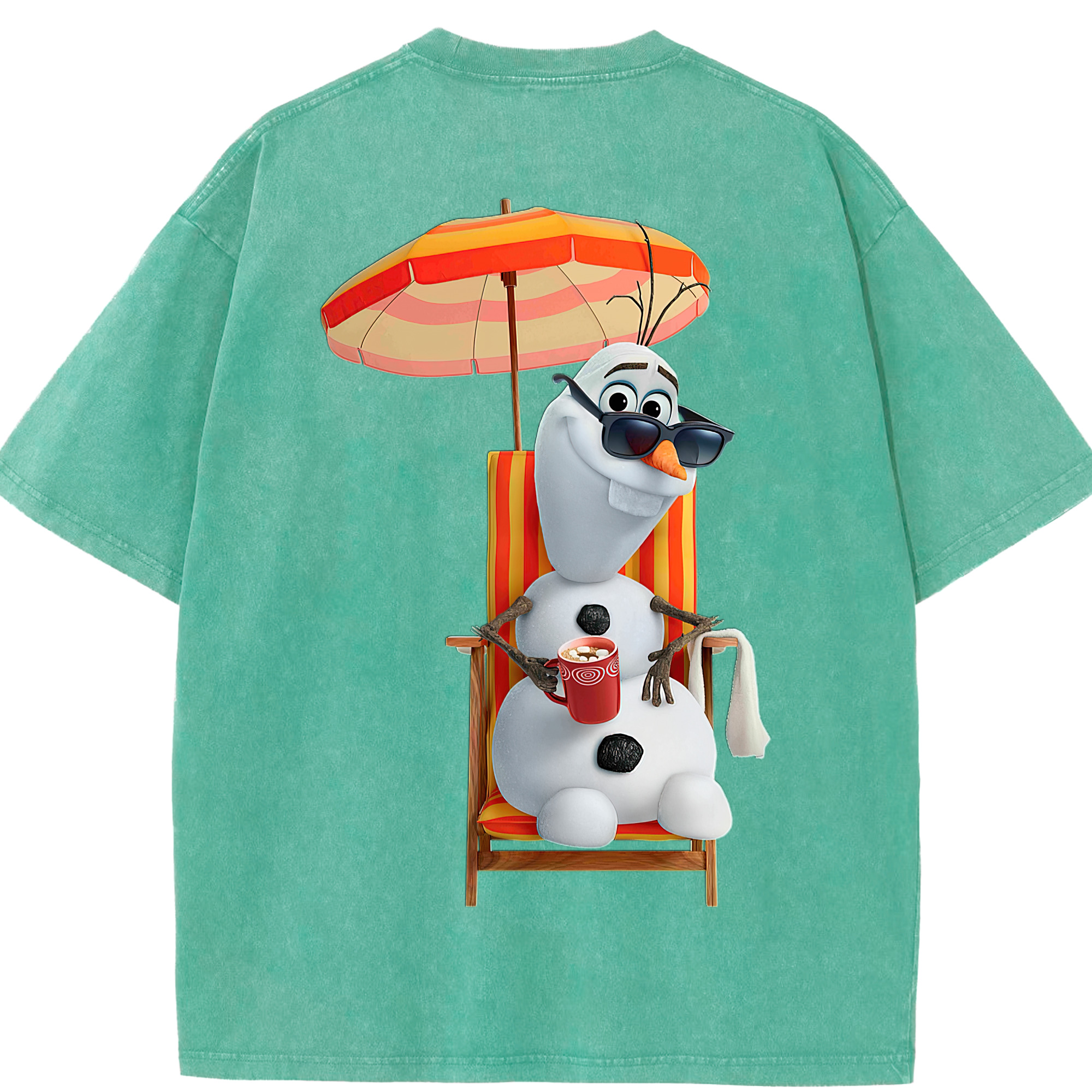 （画像用） アナと雪の女王 アンナ エルサ Frozen Anna Elsa 綿100% ヴィンテージ風 半袖Tシャツ（背面プリント）